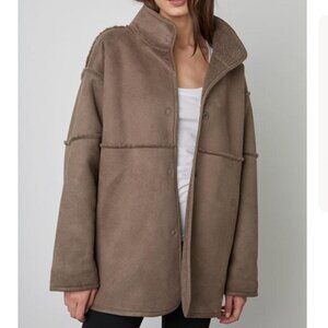 VELVET Shona Sherpa Reversible Jacket in Mink Sz L - NWT!!